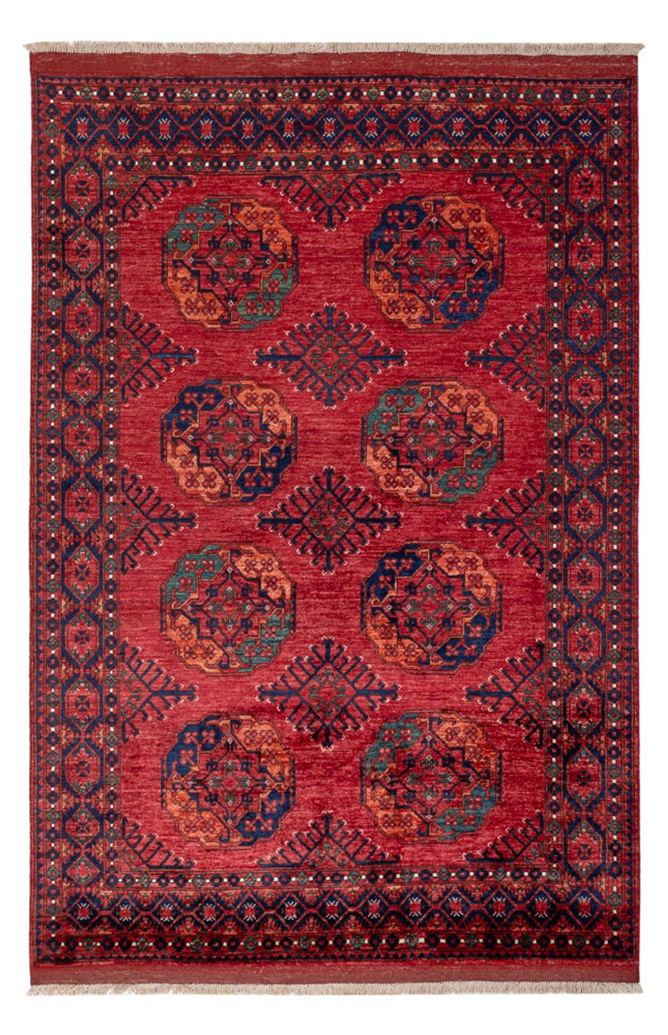Alfombra afgana - Kunduz - 250 x 174 cm - rojo