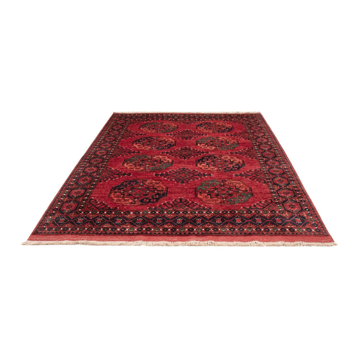 Alfombra afgana - Kunduz - 250 x 174 cm - rojo