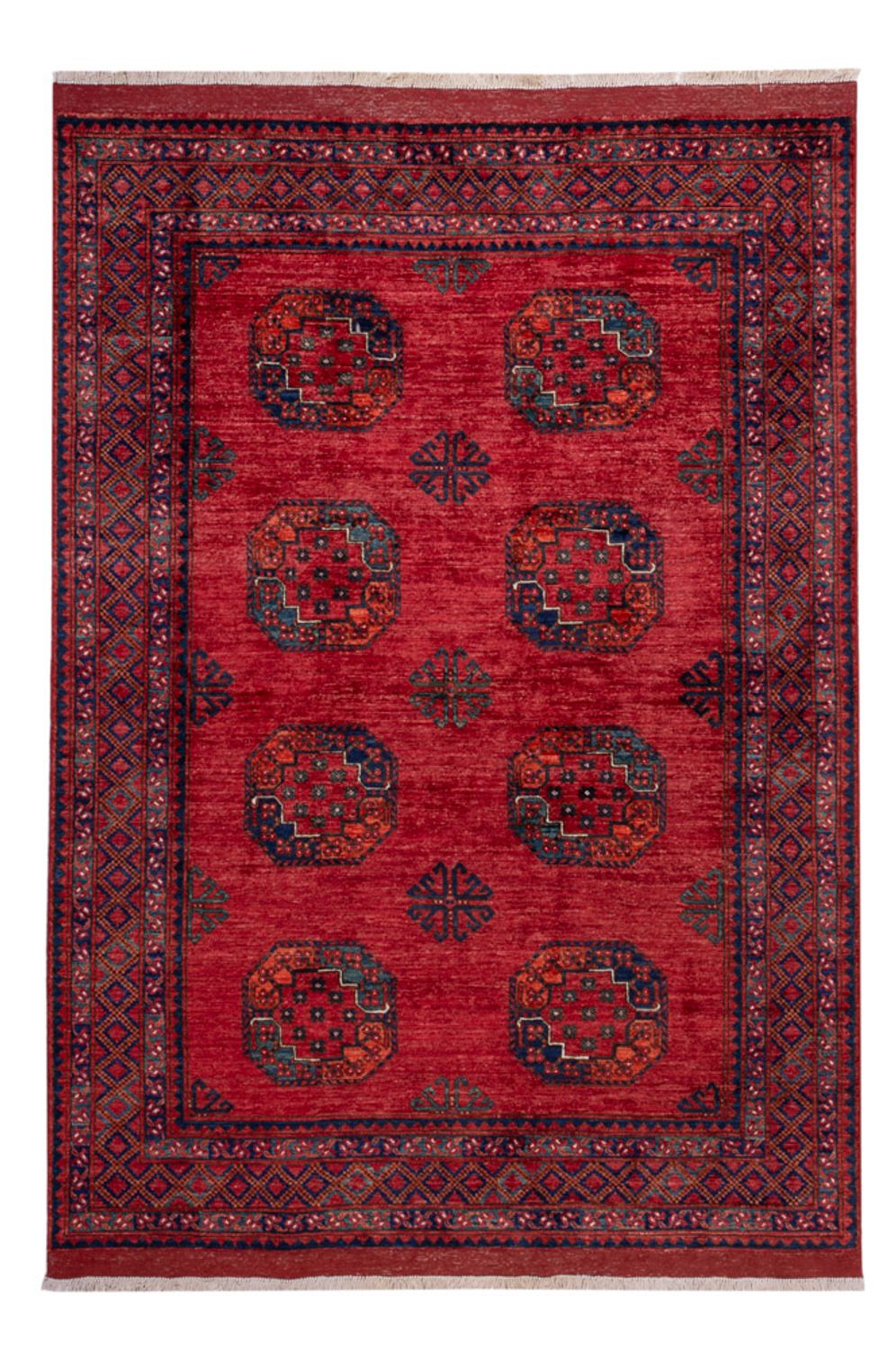 Alfombra afgana - Kunduz - 235 x 173 cm - rojo