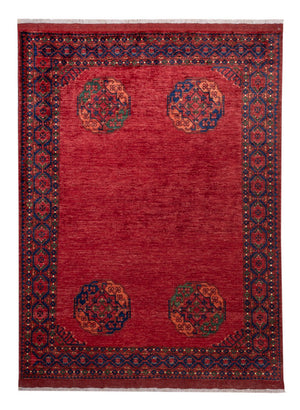 Alfombra afgana - Kunduz - 239 x 177 cm - rojo