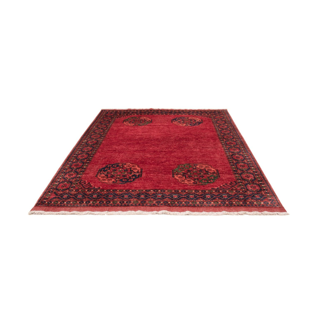 Alfombra afgana - Kunduz - 239 x 177 cm - rojo