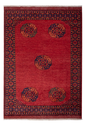 Alfombra afgana - Kunduz - 241 x 177 cm - rojo