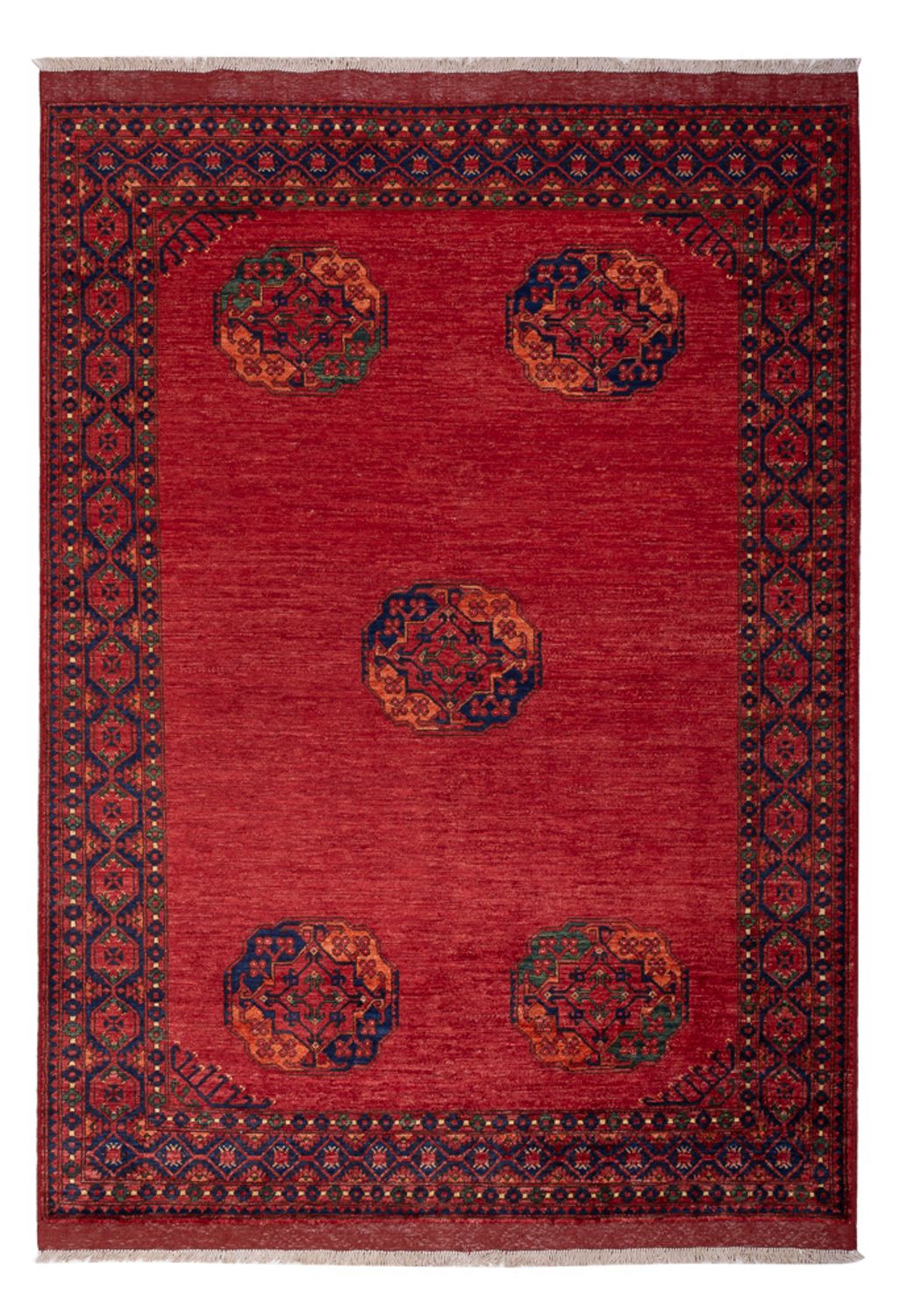 Alfombra afgana - Kunduz - 241 x 177 cm - rojo