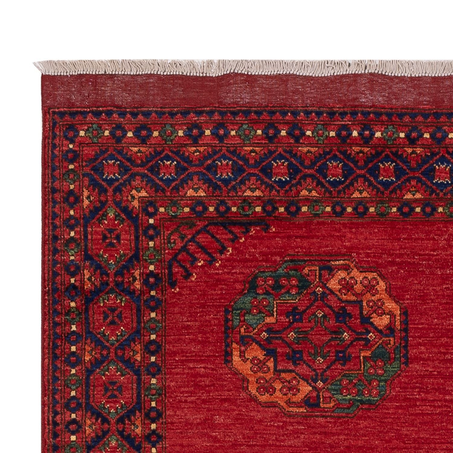 Alfombra afgana - Kunduz - 241 x 177 cm - rojo