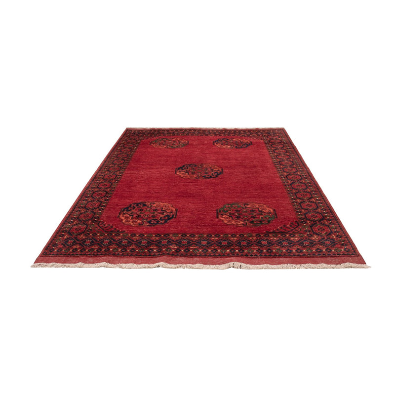Alfombra afgana - Kunduz - 241 x 177 cm - rojo