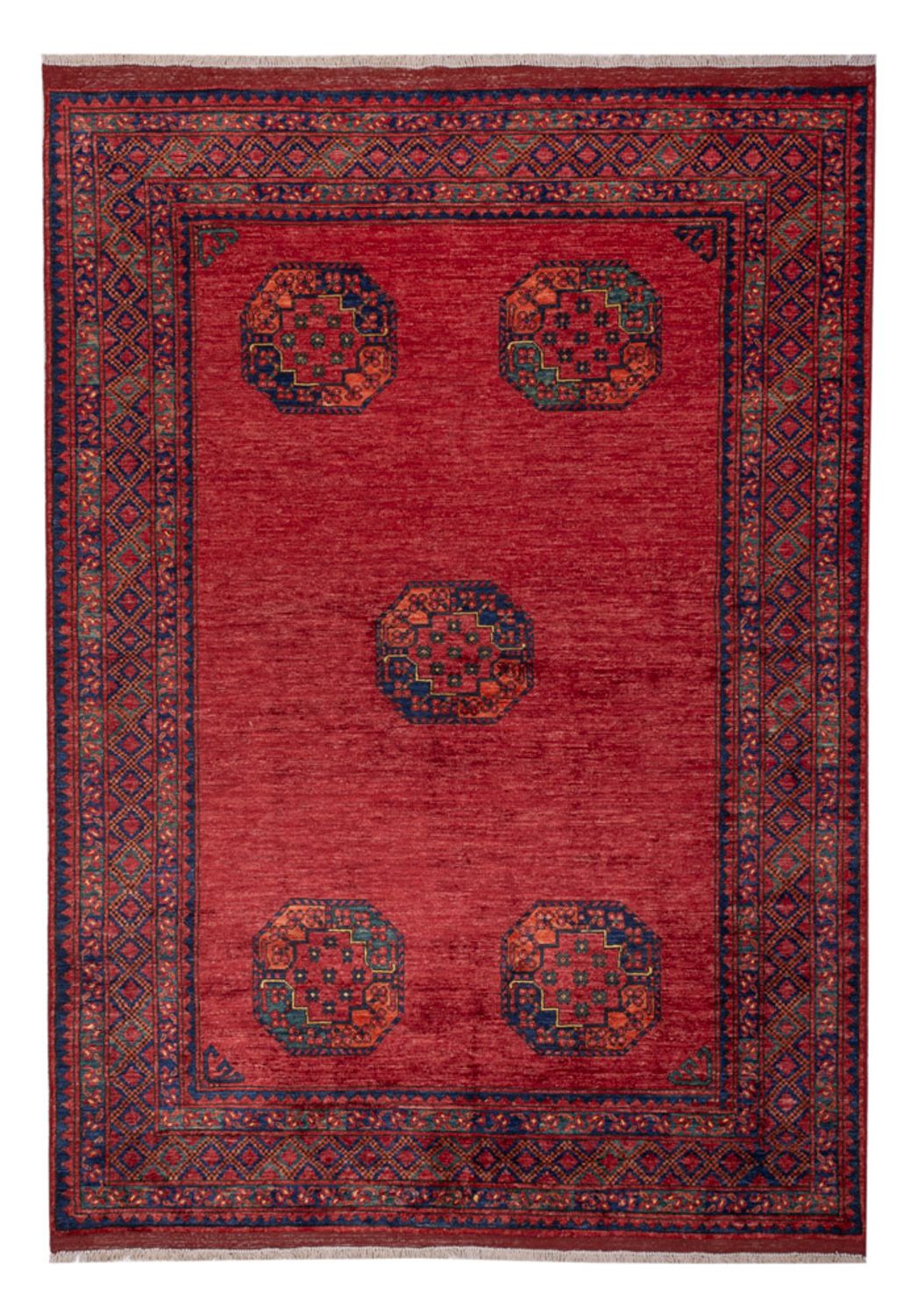 Alfombra afgana - Kunduz - 238 x 172 cm - rojo