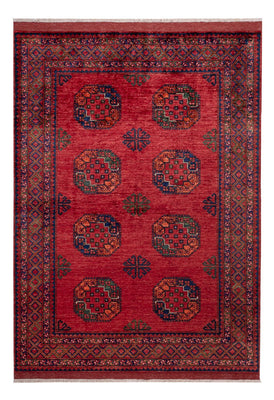 Alfombra afgana - Kunduz - 243 x 177 cm - rojo