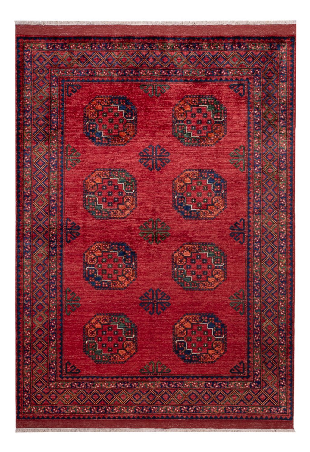 Alfombra afgana - Kunduz - 243 x 177 cm - rojo