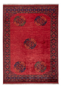 Alfombra afgana - Kunduz - 243 x 175 cm - rojo