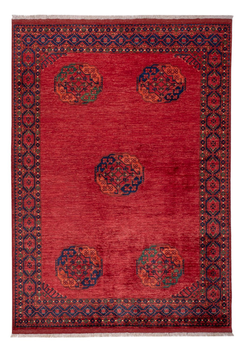 Alfombra afgana - Kunduz - 243 x 175 cm - rojo