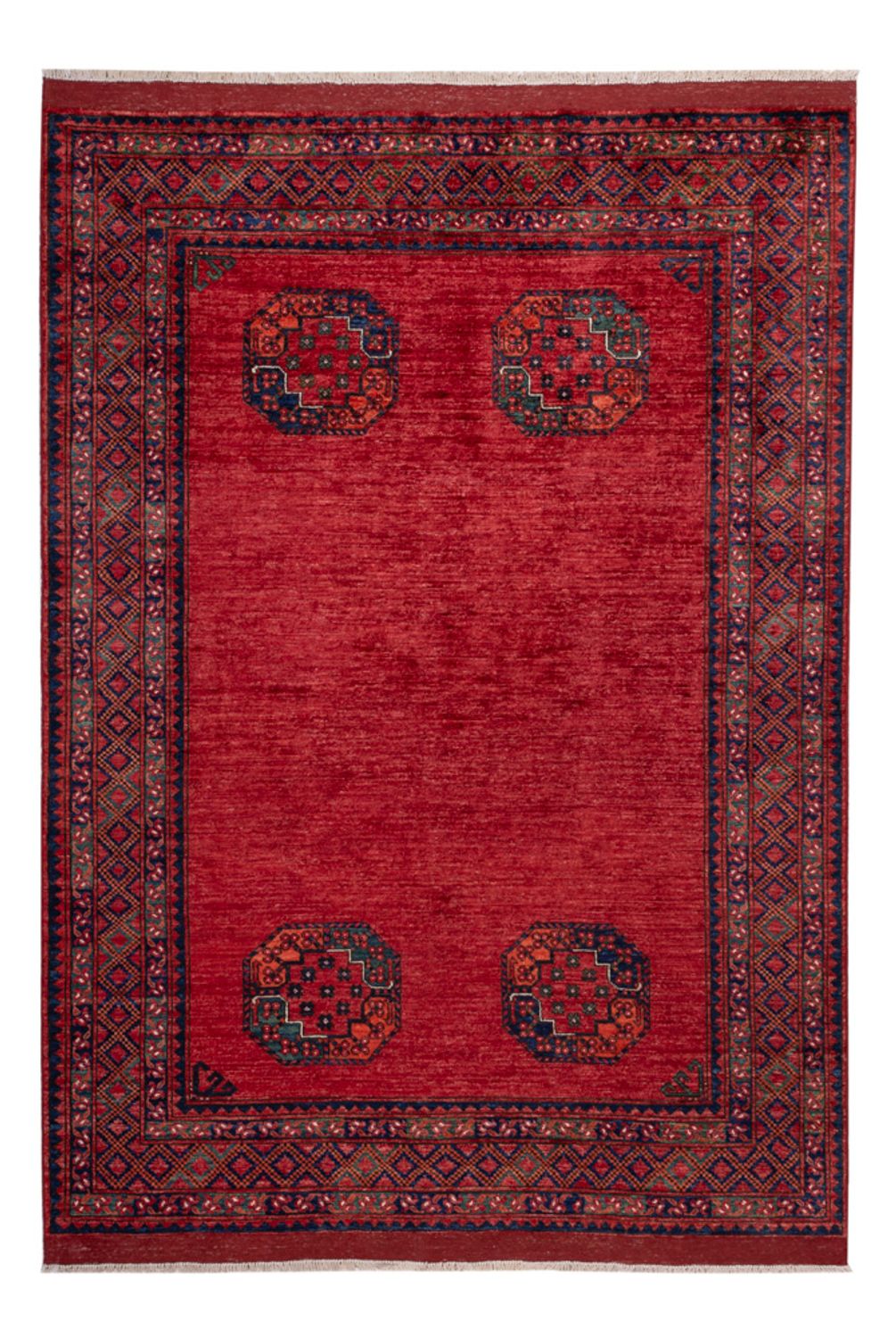 Alfombra afgana - Kunduz - 240 x 173 cm - rojo