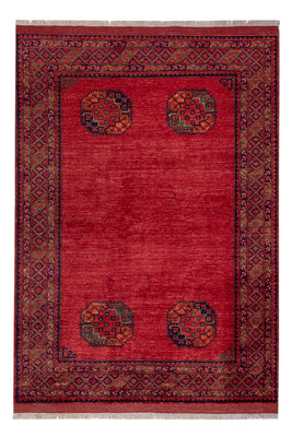 Alfombra afgana - Kunduz - 241 x 175 cm - rojo