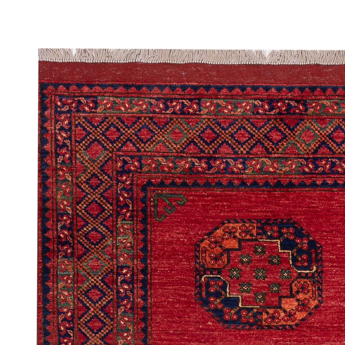 Alfombra afgana - Kunduz - 241 x 175 cm - rojo