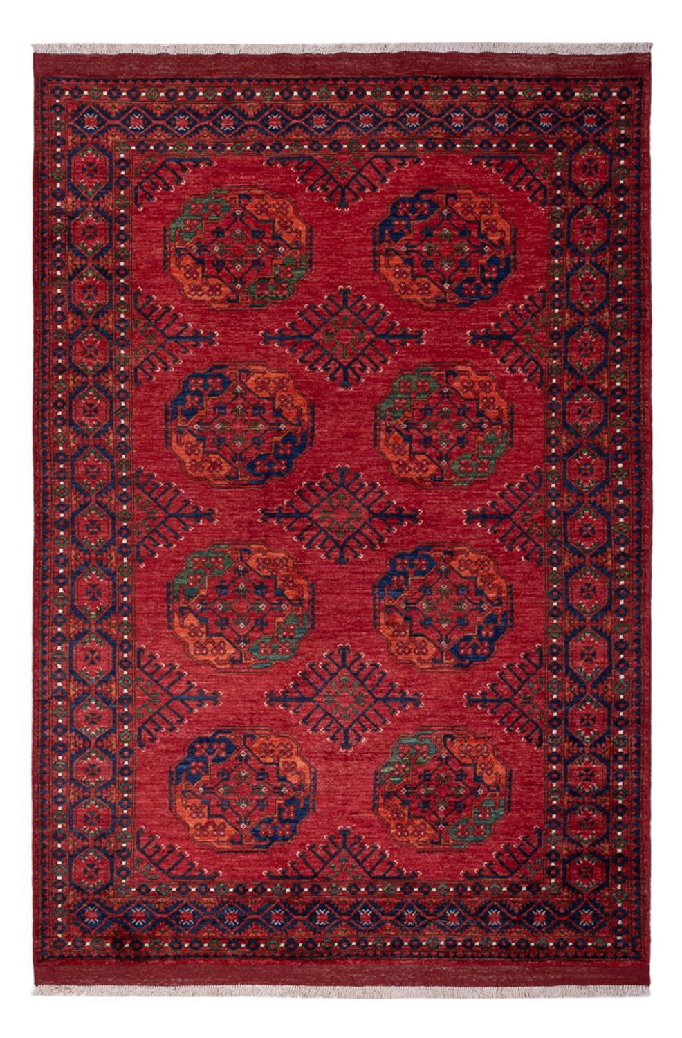 Alfombra afgana - Kunduz - 239 x 165 cm - rojo