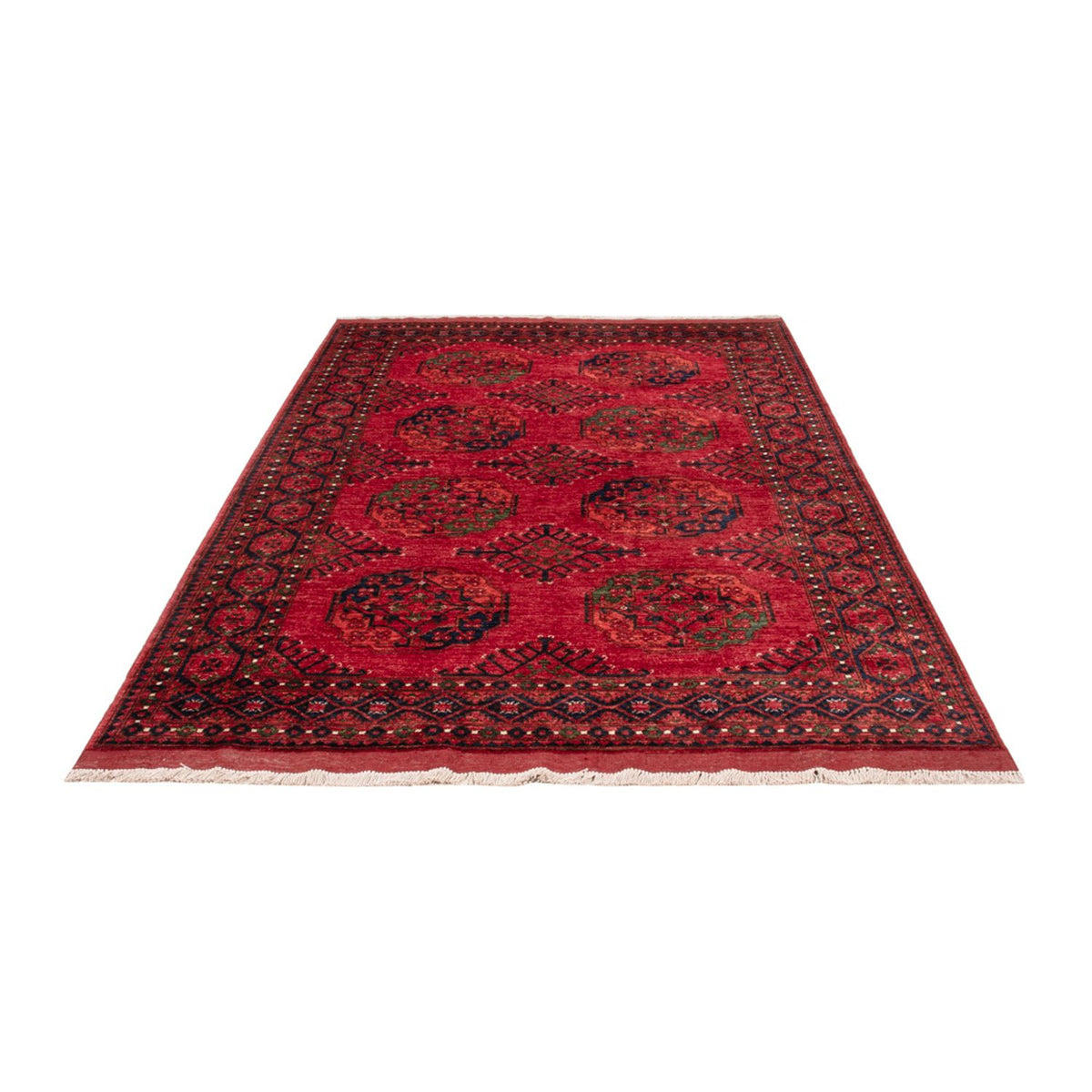 Alfombra afgana - Kunduz - 239 x 165 cm - rojo