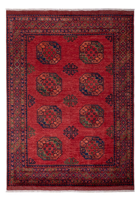 Alfombra afgana - Kunduz - 246 x 180 cm - rojo