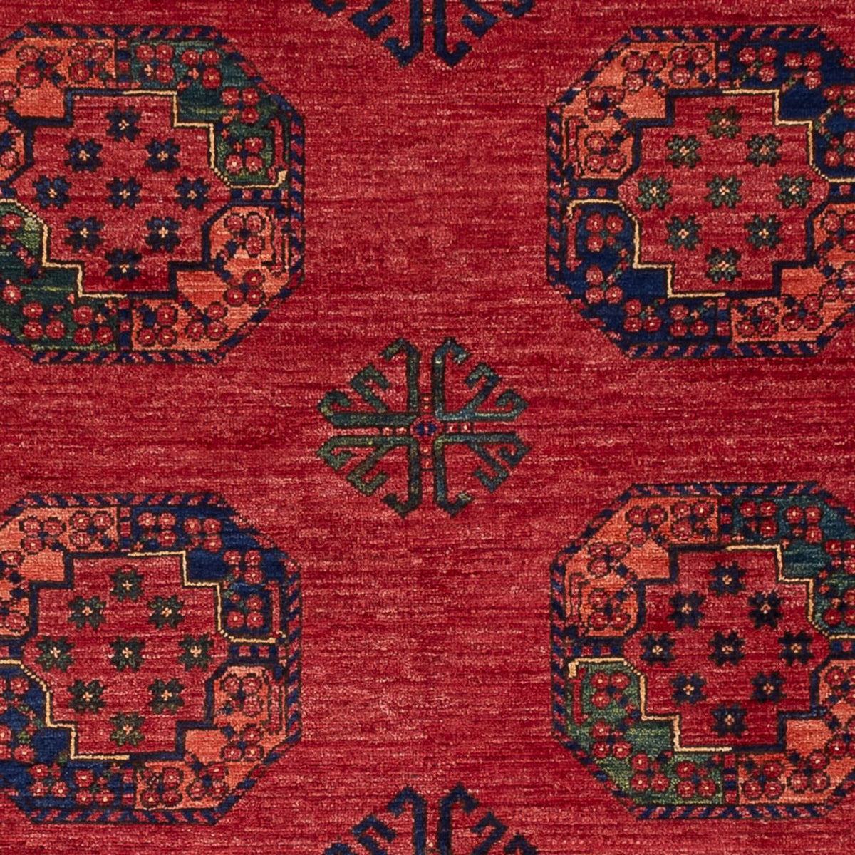 Alfombra afgana - Kunduz - 246 x 180 cm - rojo