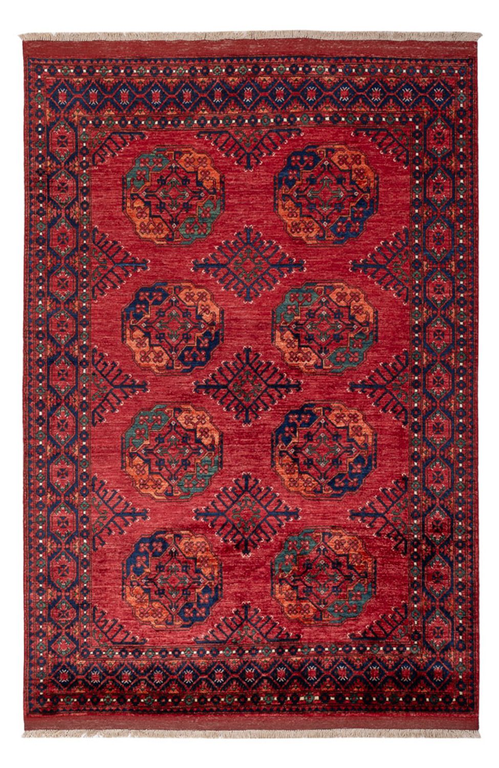 Alfombra afgana - Kunduz - 234 x 176 cm - rojo