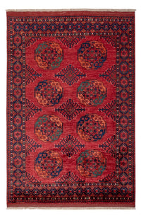 Alfombra afgana - Kunduz - 234 x 176 cm - rojo