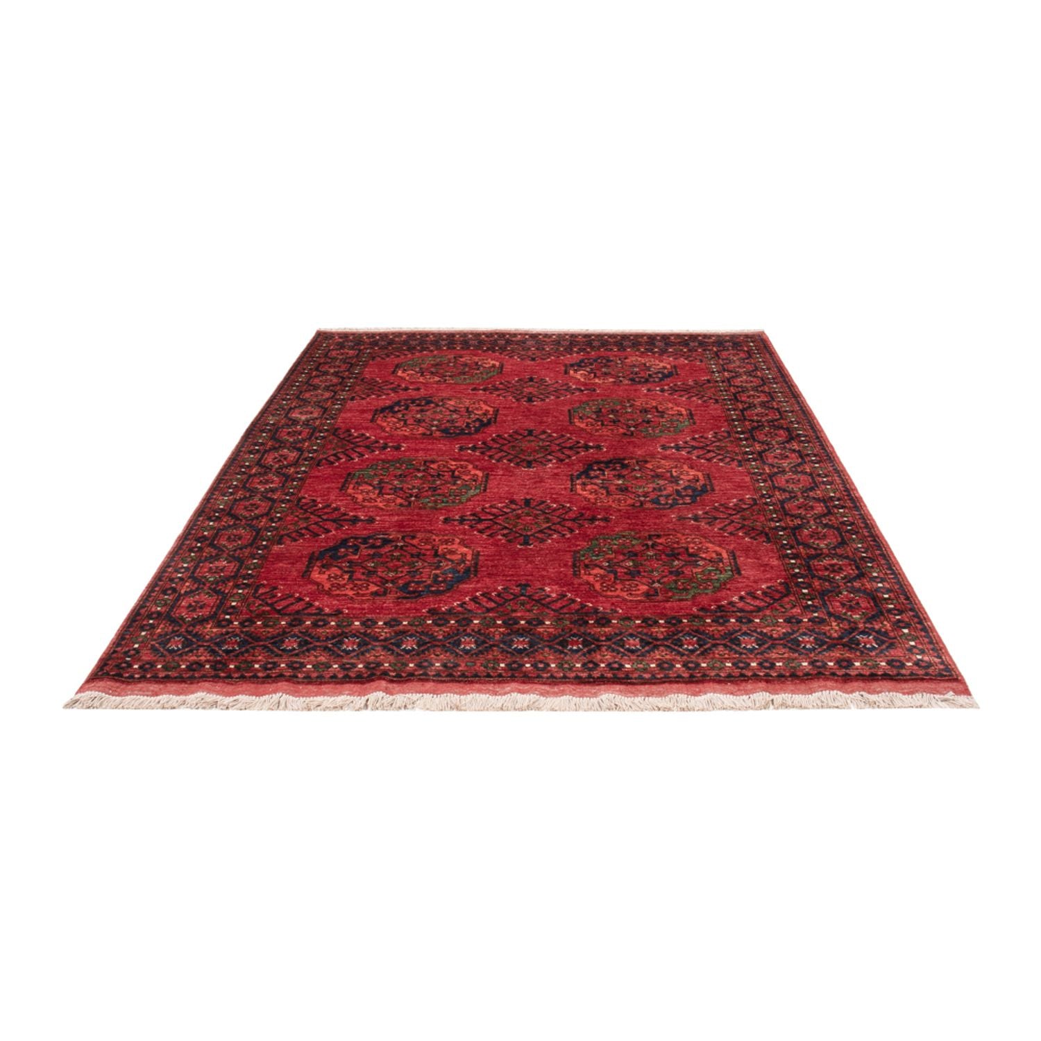Alfombra afgana - Kunduz - 234 x 176 cm - rojo