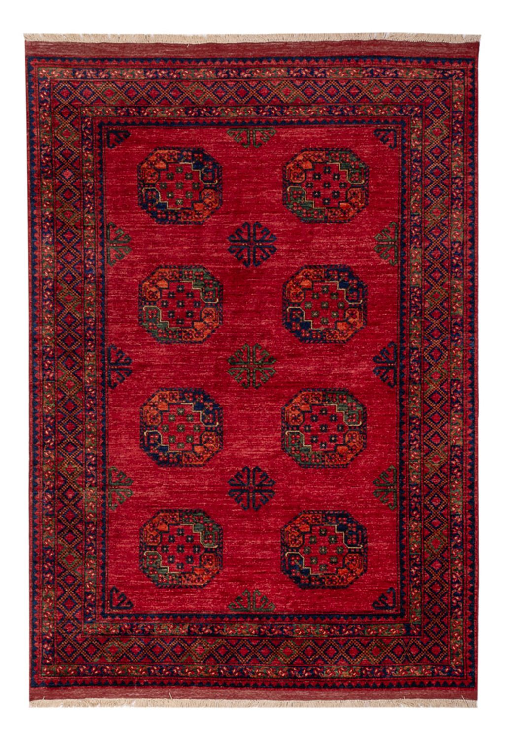 Alfombra afgana - Kunduz - 242 x 171 cm - rojo
