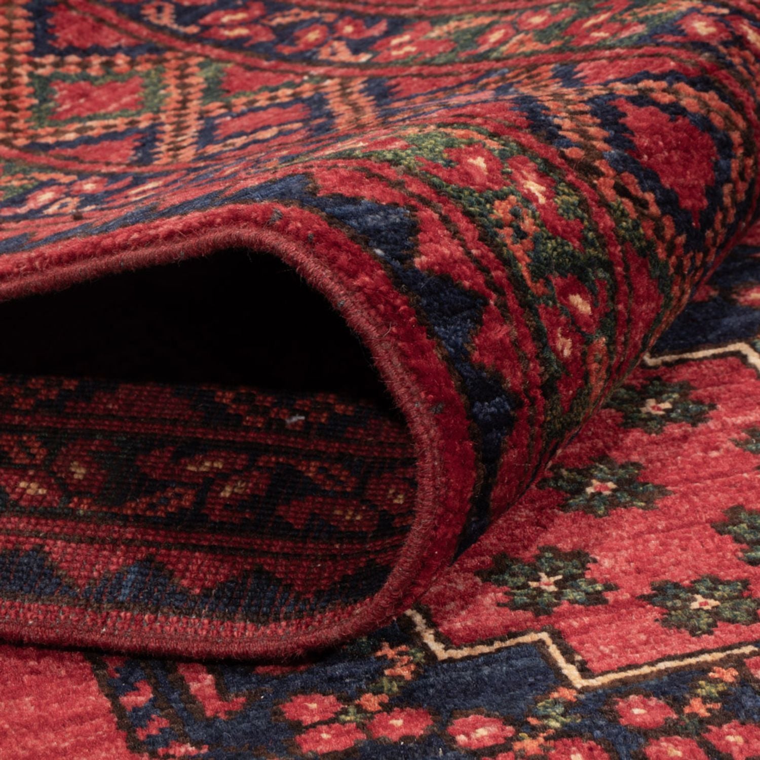 Alfombra afgana - Kunduz - 242 x 171 cm - rojo