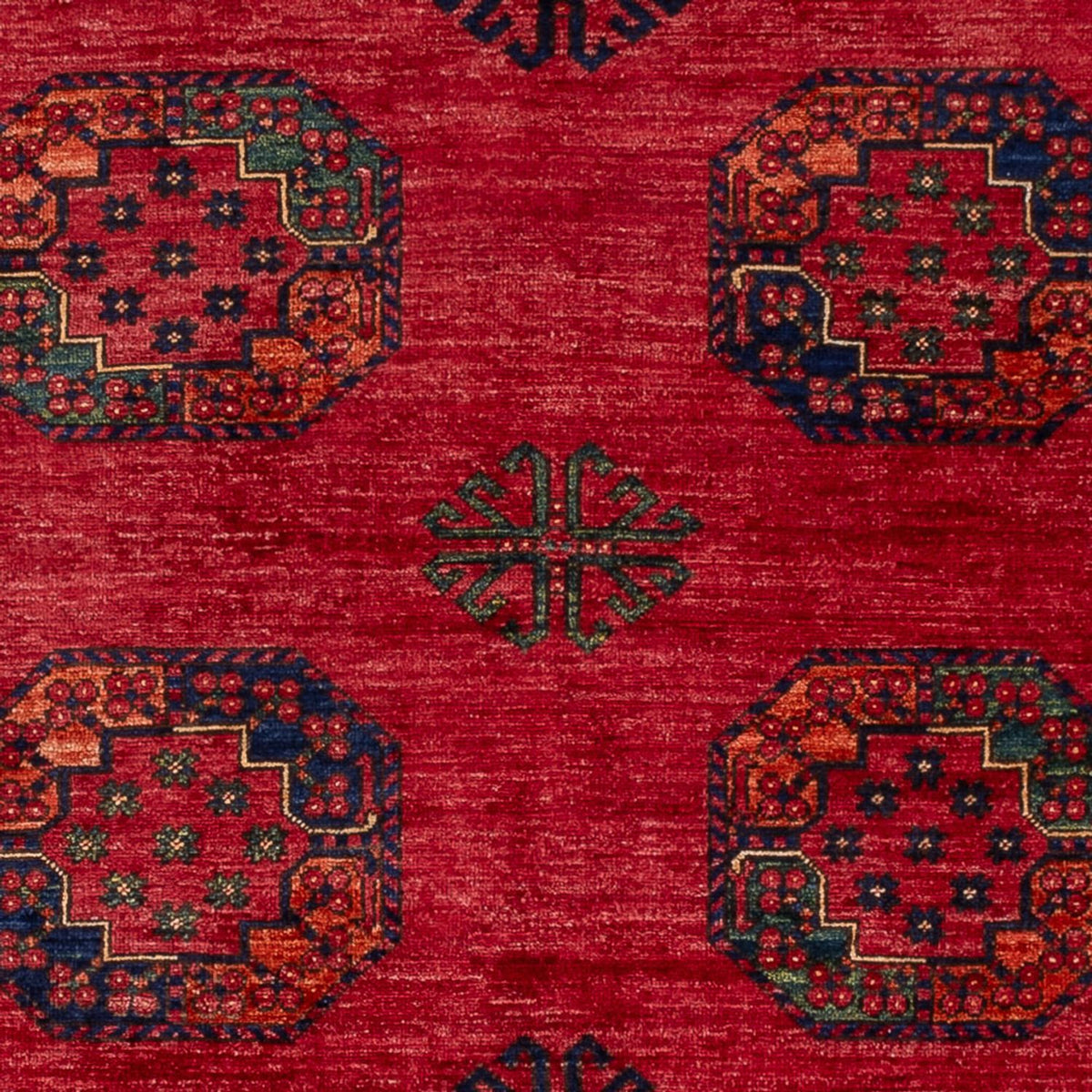 Alfombra afgana - Kunduz - 241 x 176 cm - rojo