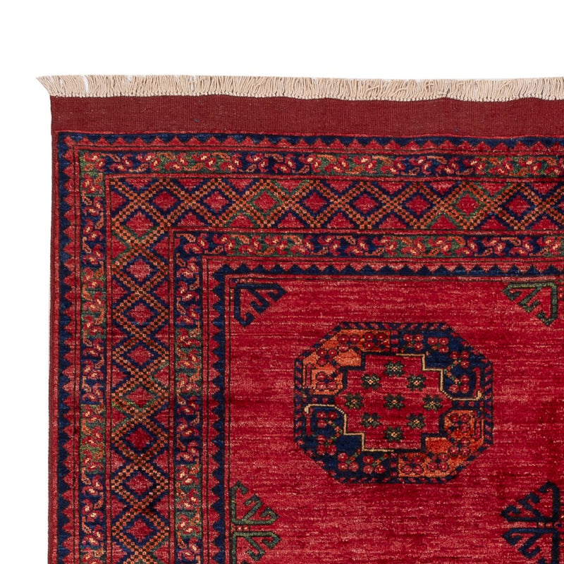 Alfombra afgana - Kunduz - 241 x 176 cm - rojo