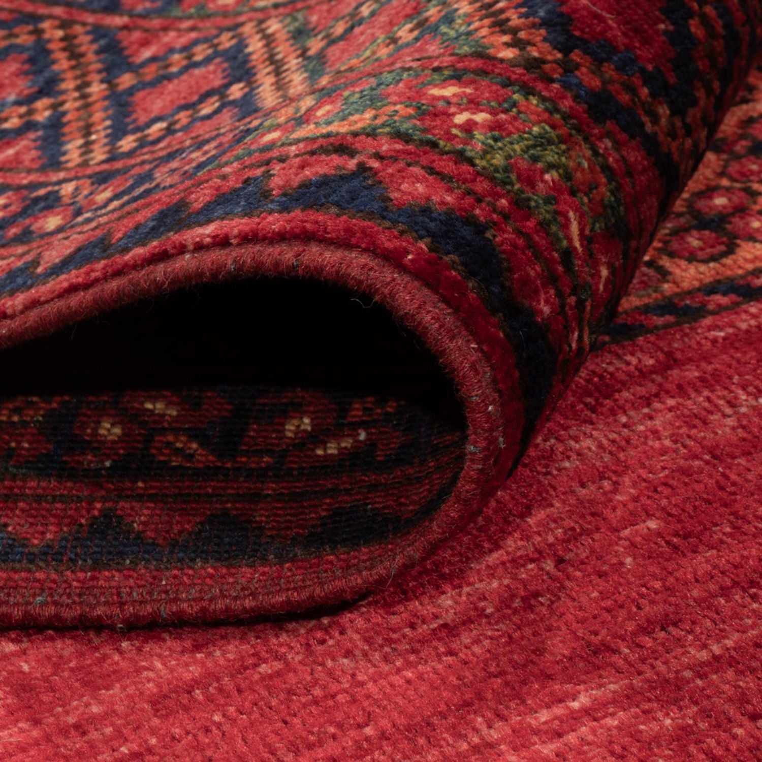 Alfombra afgana - Kunduz - 241 x 176 cm - rojo