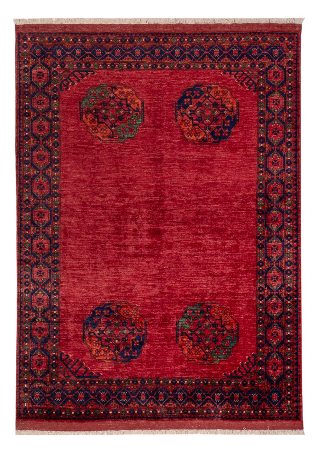 Alfombra afgana - Kunduz - 244 x 177 cm - rojo
