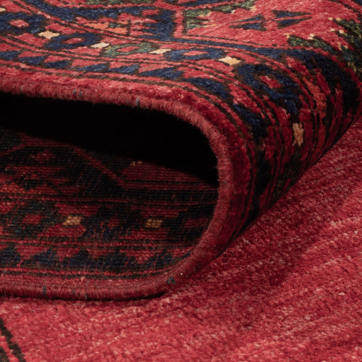 Alfombra afgana - Kunduz - 244 x 177 cm - rojo