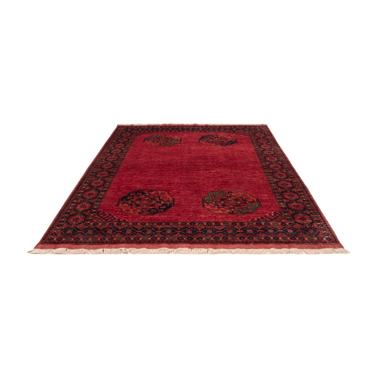 Alfombra afgana - Kunduz - 244 x 177 cm - rojo