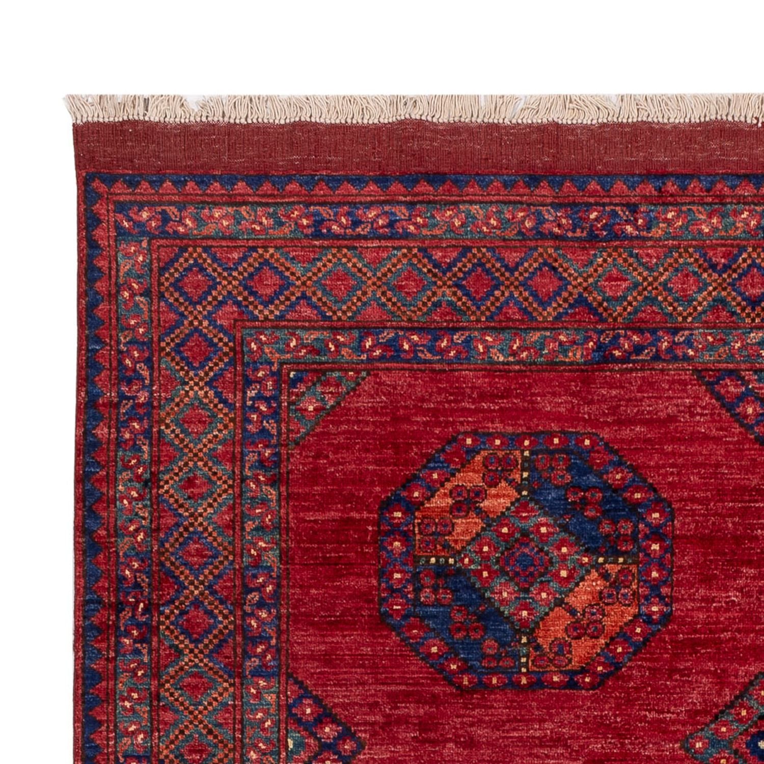Alfombra afgana - Kunduz - 243 x 177 cm - rojo