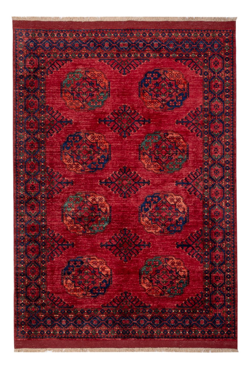 Alfombra afgana - Kunduz - 241 x 174 cm - rojo