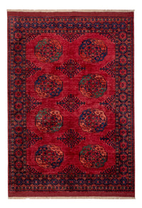 Alfombra afgana - Kunduz - 241 x 174 cm - rojo
