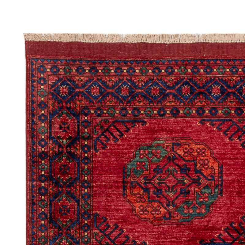 Alfombra afgana - Kunduz - 241 x 174 cm - rojo
