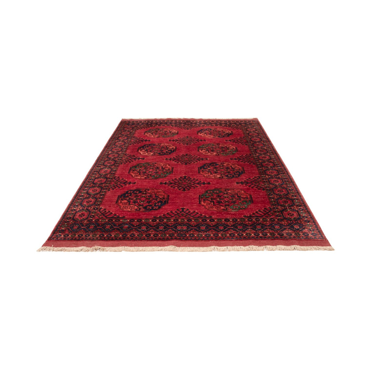 Alfombra afgana - Kunduz - 241 x 174 cm - rojo
