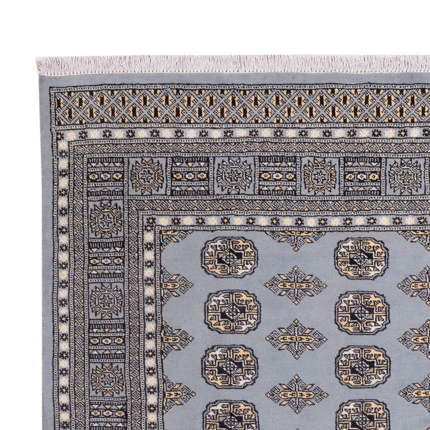 Alfombra afgana - Bukhara - 300 x 204 cm - gris claro