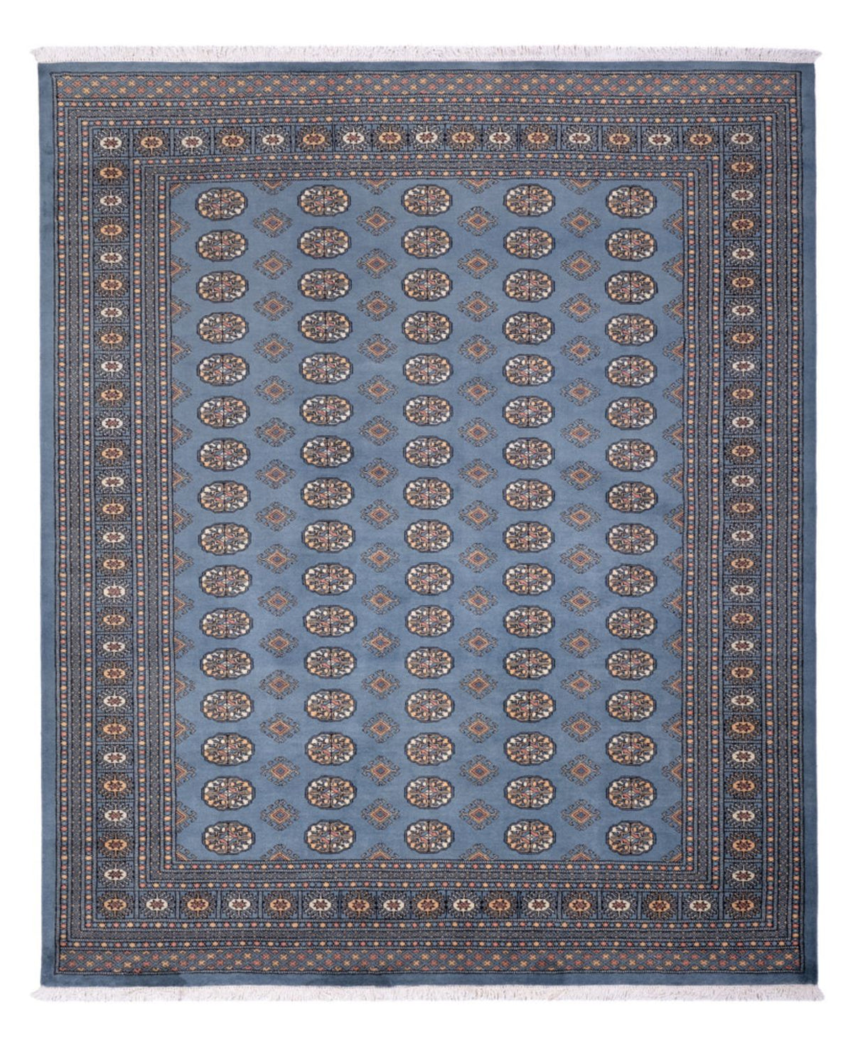 Alfombra afgana - Bukhara - 305 x 249 cm - azul claro