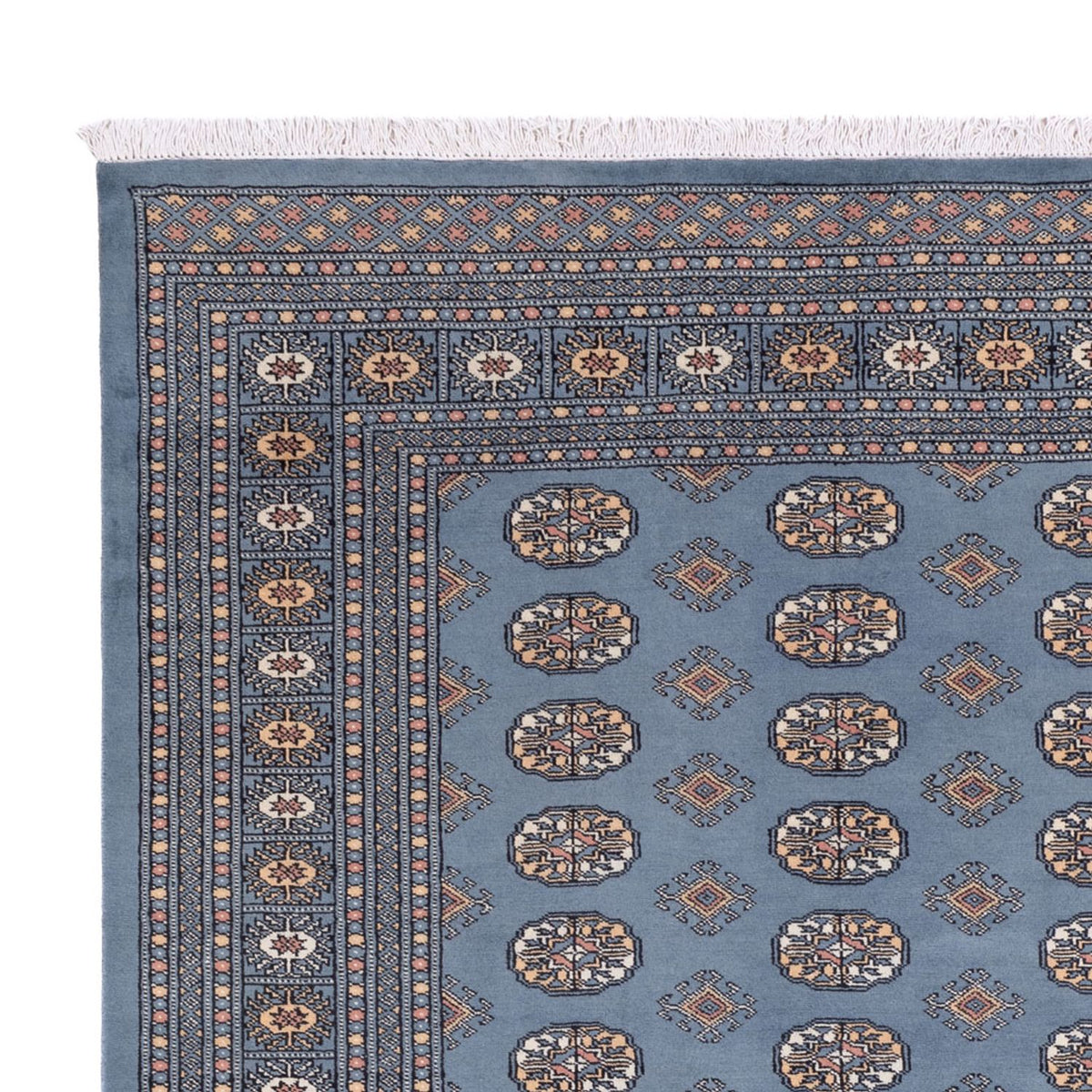 Alfombra afgana - Bukhara - 305 x 249 cm - azul claro