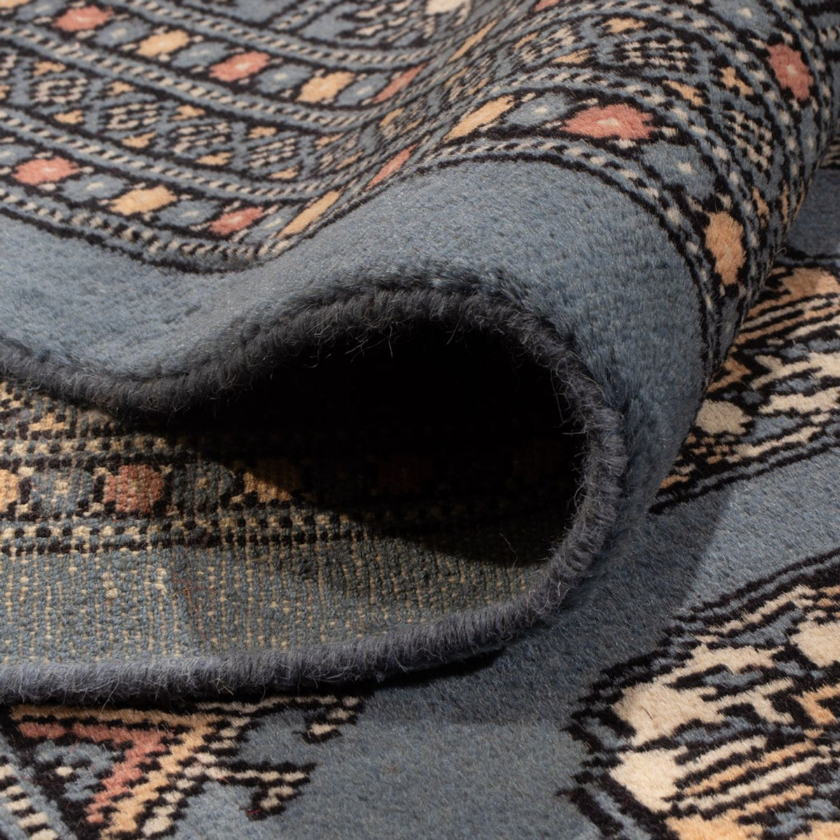 Alfombra afgana - Bukhara - 305 x 249 cm - azul claro