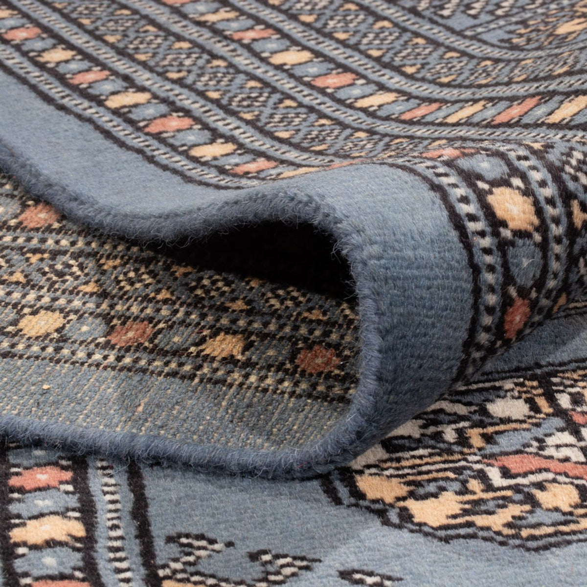 Alfombra afgana - Bukhara - 309 x 248 cm - azul marino