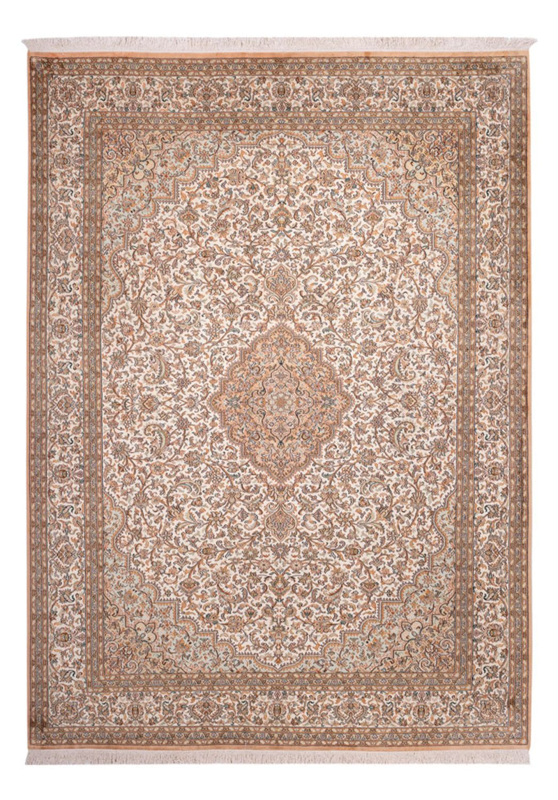 Alfombra de seda - Seda de Cachemira - 290 x 205 cm - arena