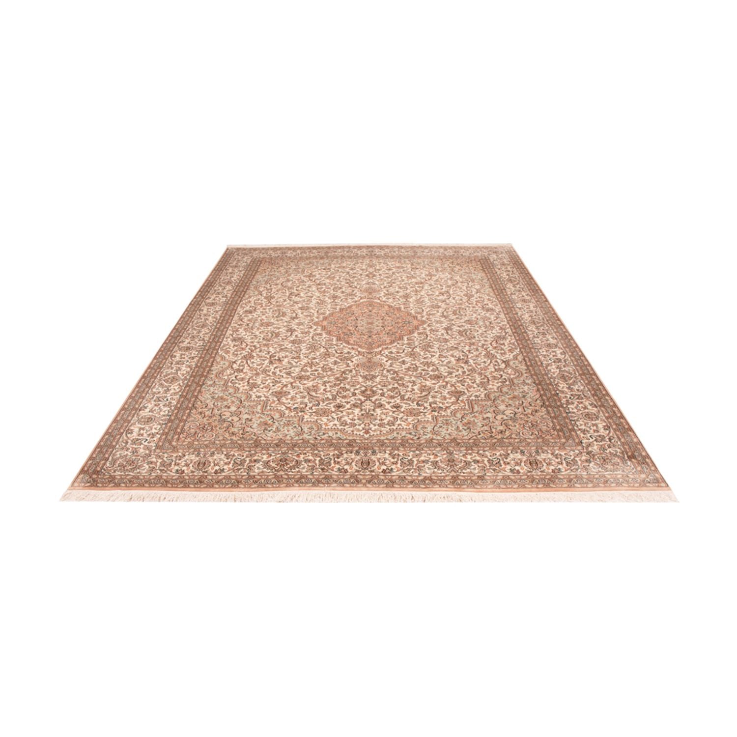 Alfombra de seda - Seda de Cachemira - 290 x 205 cm - arena