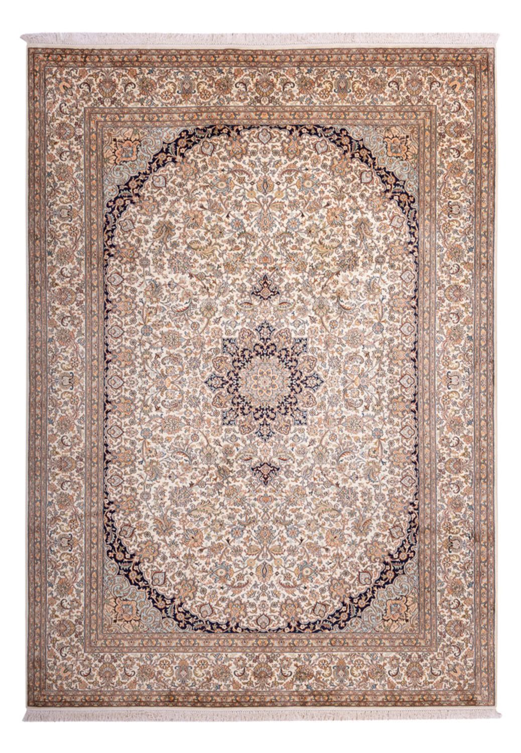 Alfombra de seda - Seda de Cachemira - 309 x 217 cm - arena