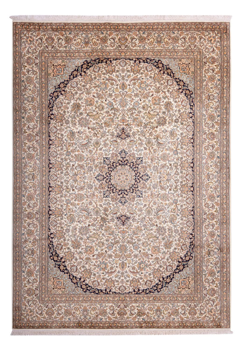 Alfombra de seda - Seda de Cachemira - 309 x 217 cm - arena