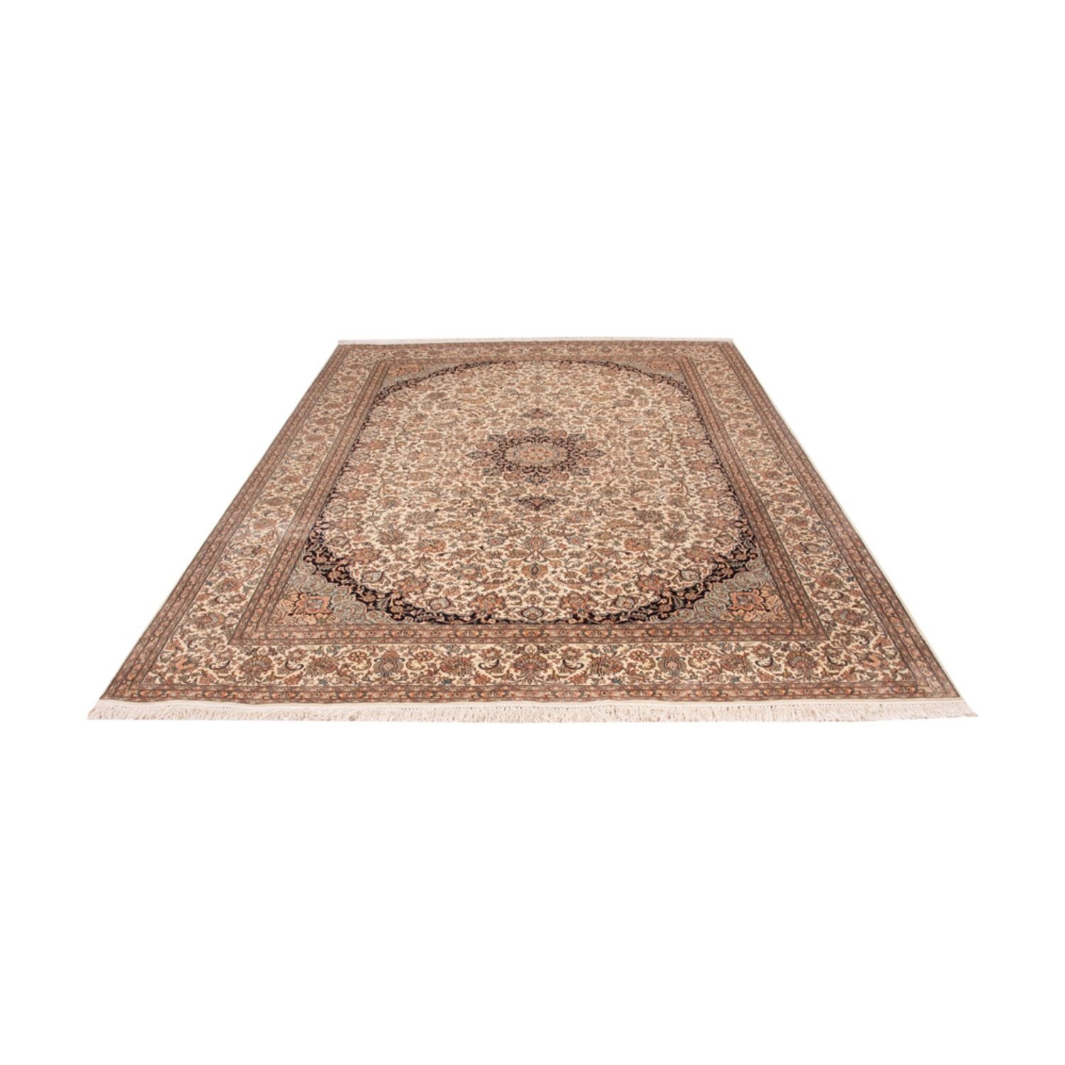 Alfombra de seda - Seda de Cachemira - 309 x 217 cm - arena