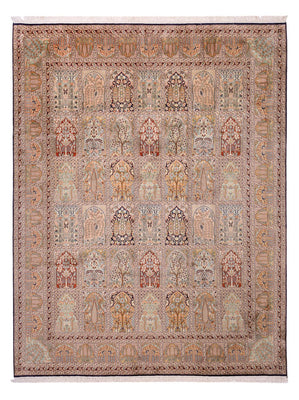 Alfombra de seda - Seda de Cachemira - 308 x 242 cm - beige oscuro