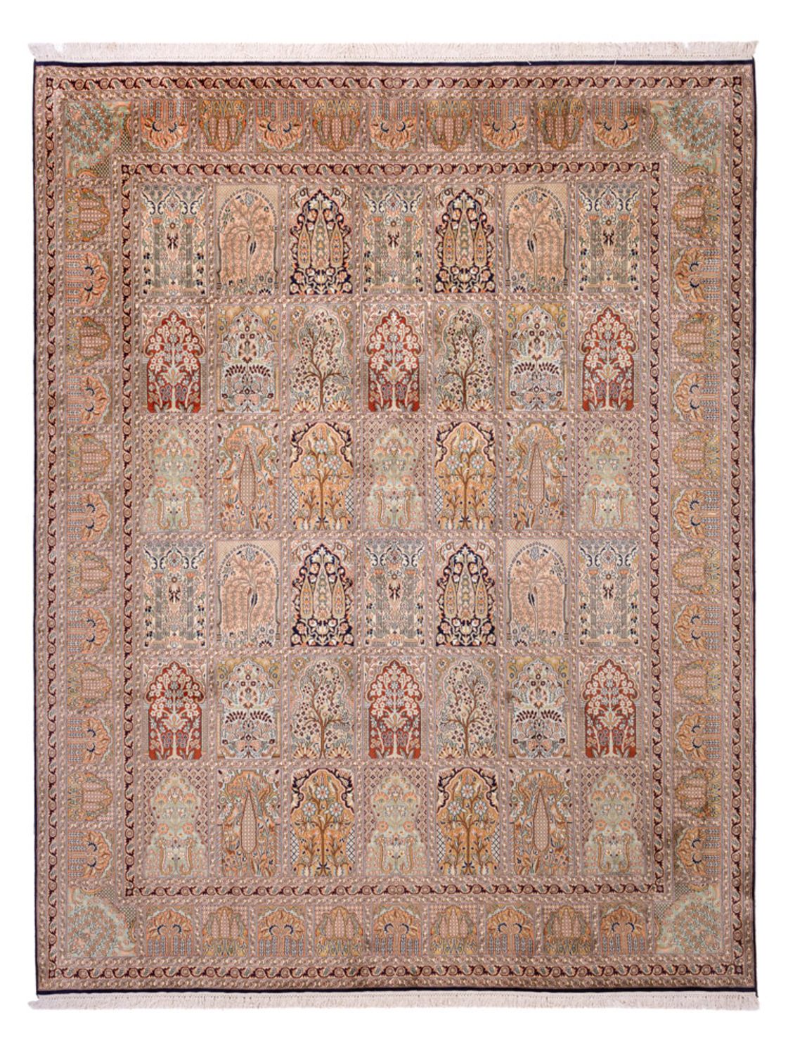 Alfombra de seda - Seda de Cachemira - 308 x 242 cm - beige oscuro