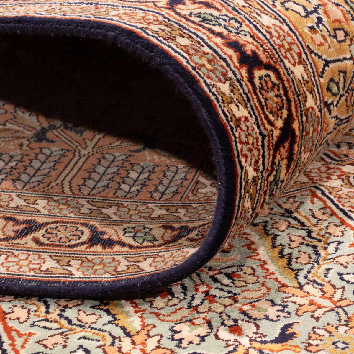 Alfombra de seda - Seda de Cachemira - 308 x 242 cm - beige oscuro